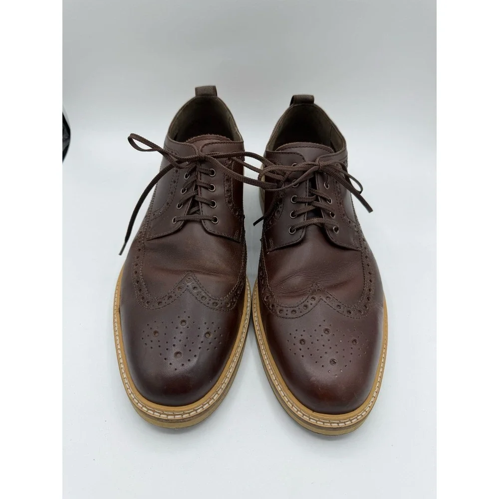 Cole Haan Grand Atlantic Wingtip‎ Oxford Brown Leather Dress Shoes Mens 11